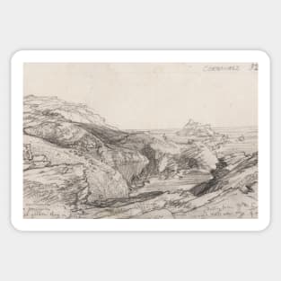 A Page from a Cornish Sketchbook - Cornwall 32 by Samuel Palmer Sticker